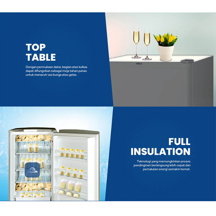 Aqua Freezer 5 Rak 169 Liter - AQF-S4 | AQF-S4(S) Silver
